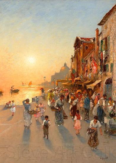 wilhelm von gegerfelt Evening View from Venice Spain oil painting art